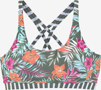 VENICE BEACH Hauts de bikini 'Summer' en vert / orange / fuchsia / blanc, Vue avec produit