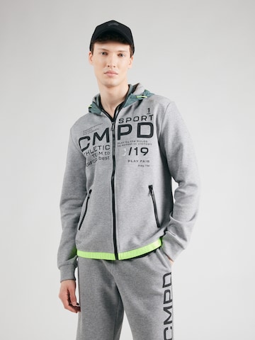 CAMP DAVID Zip-Up Hoodie in Grey: front