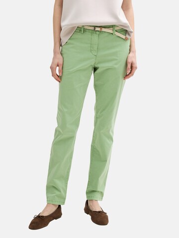 TOM TAILOR Slimfit Hose in Grün: Vorderseite