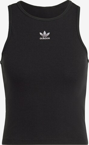 ADIDAS ORIGINALS Топ 'Adicolor Essentials Rib' в черно: отпред