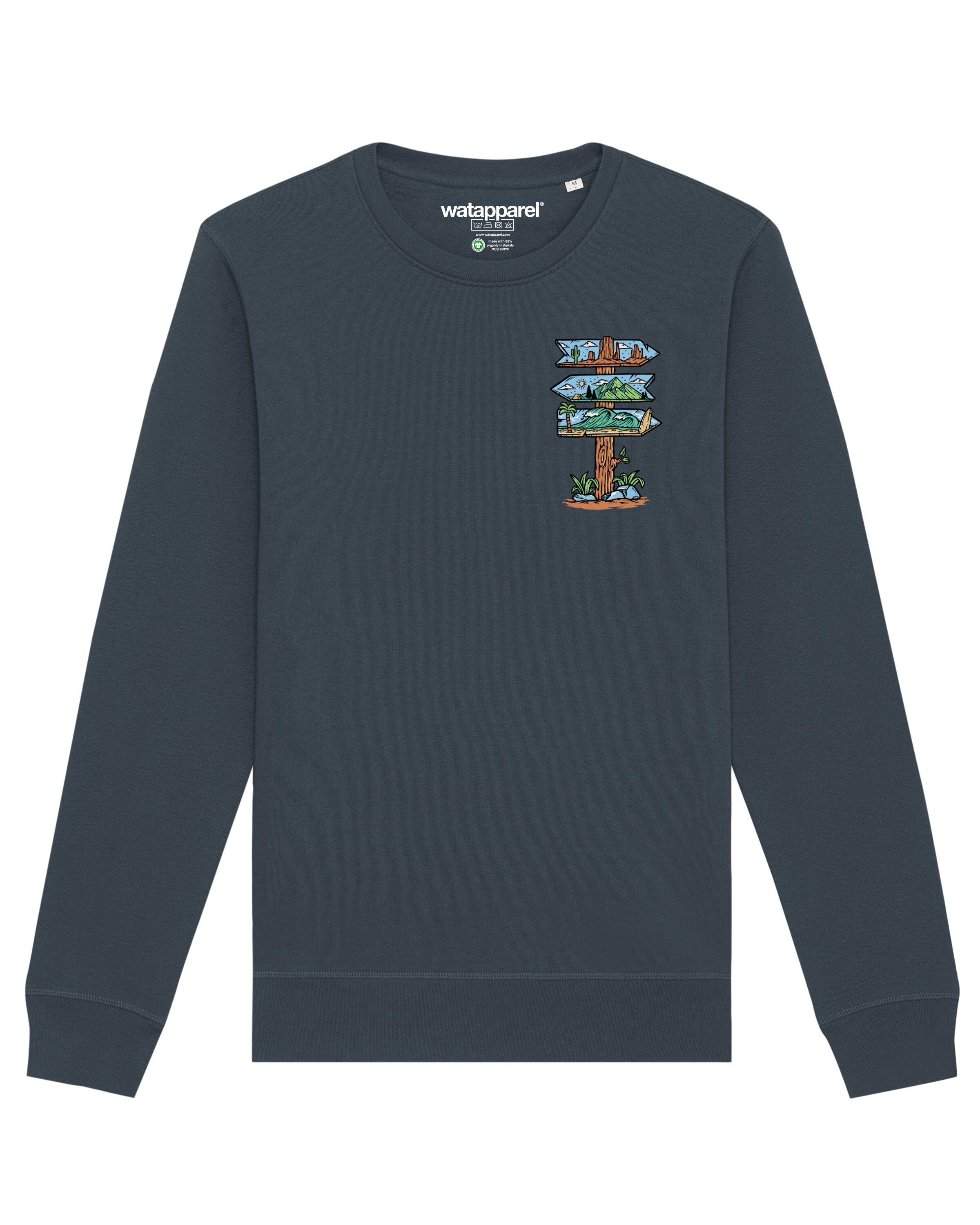 Sweat-shirt ' Adventure is everywhere ' Watapparel en gris : devant