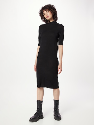 Calvin Klein - Vestido de punto en negro: frente