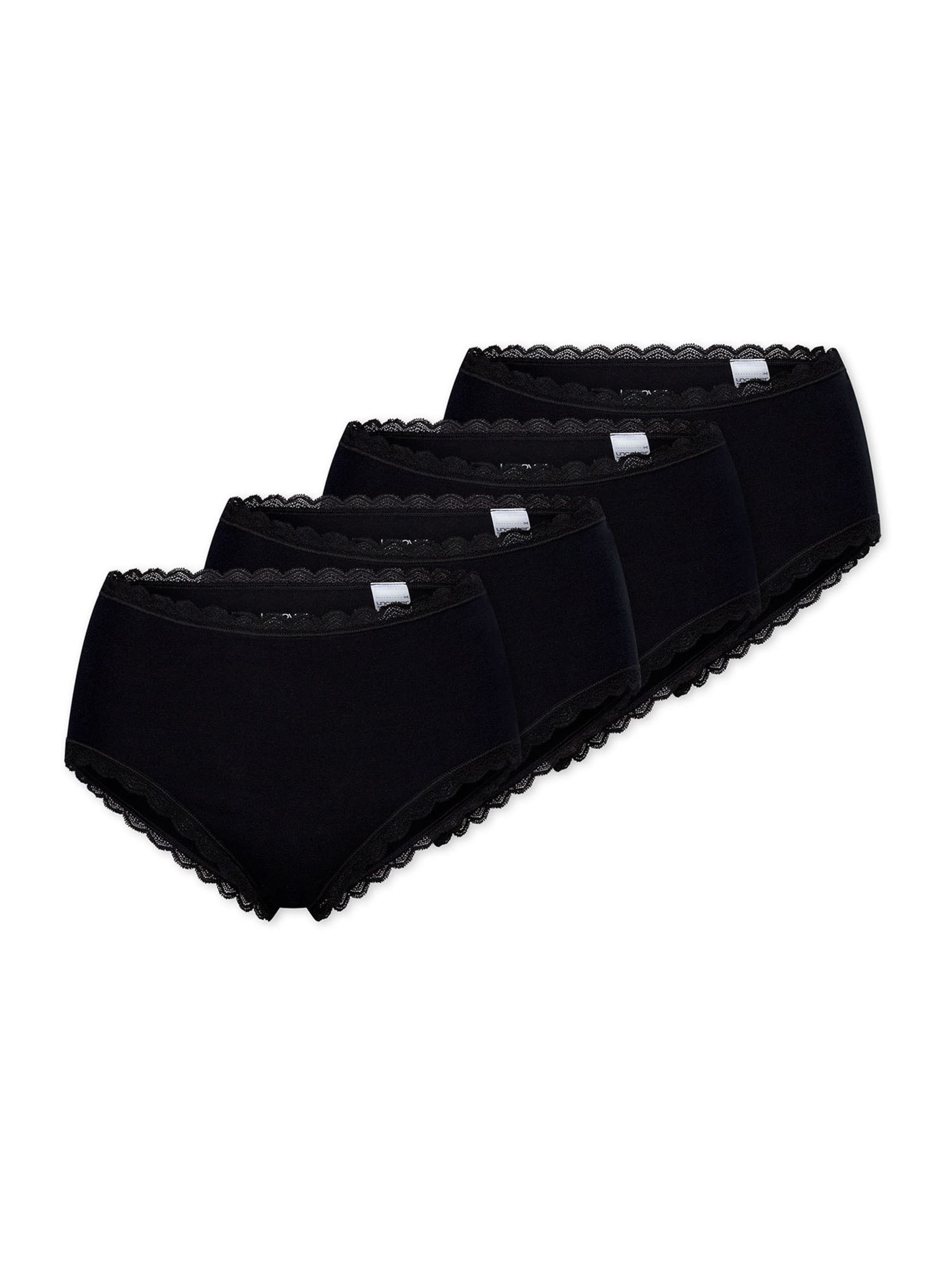 Slip ' Cotton Lace ' uncover by SCHIESSER en noir : devant
