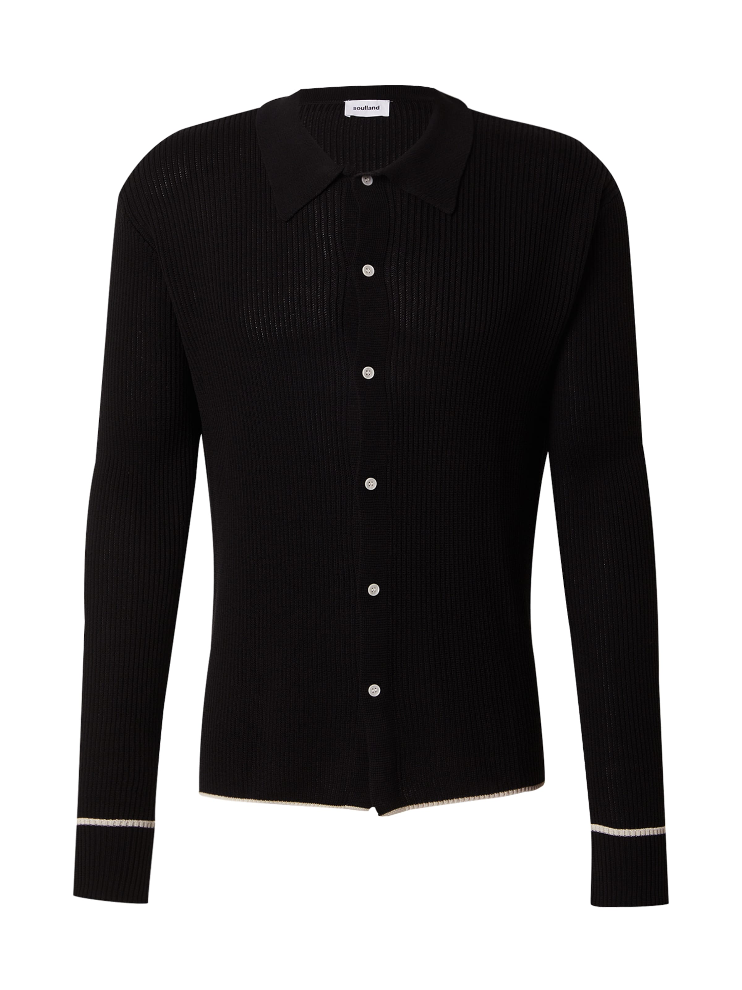 Soulland Strickjacke  'Paul' in Schwarz: Vorderseite