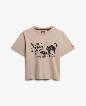 T-shirt 'Roadside Trade' Superdry en beige