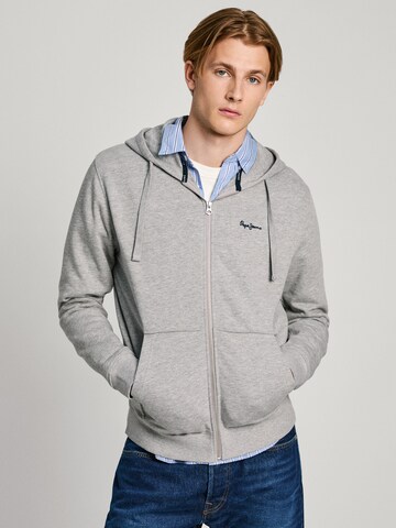 Pepe Jeans Sweatjacke 'NEW JOE' in Grau: Vorderseite