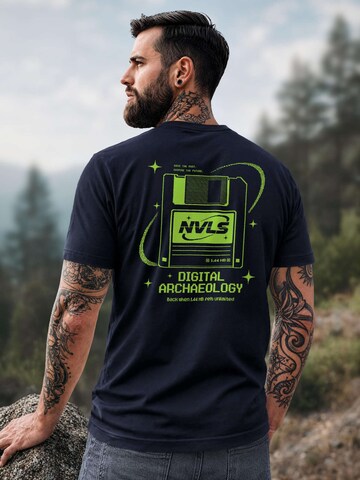 Neverless Shirt 'Digital Archaeology' in Blue