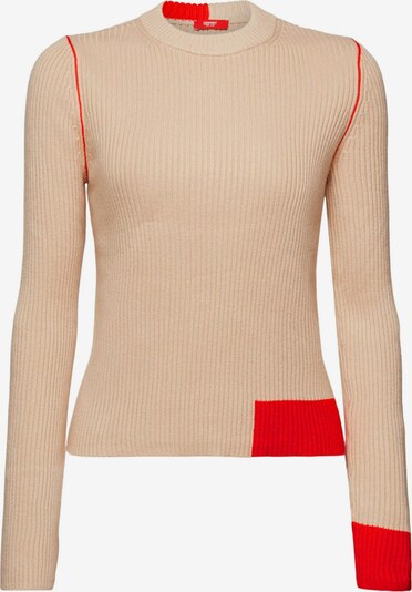 ESPRIT Pullover in beige / rot, Produktansicht
