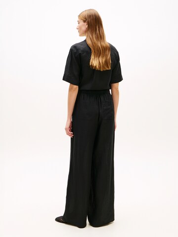 Wide Leg Pantalon 'ESS' TOMMY HILFIGER en noir