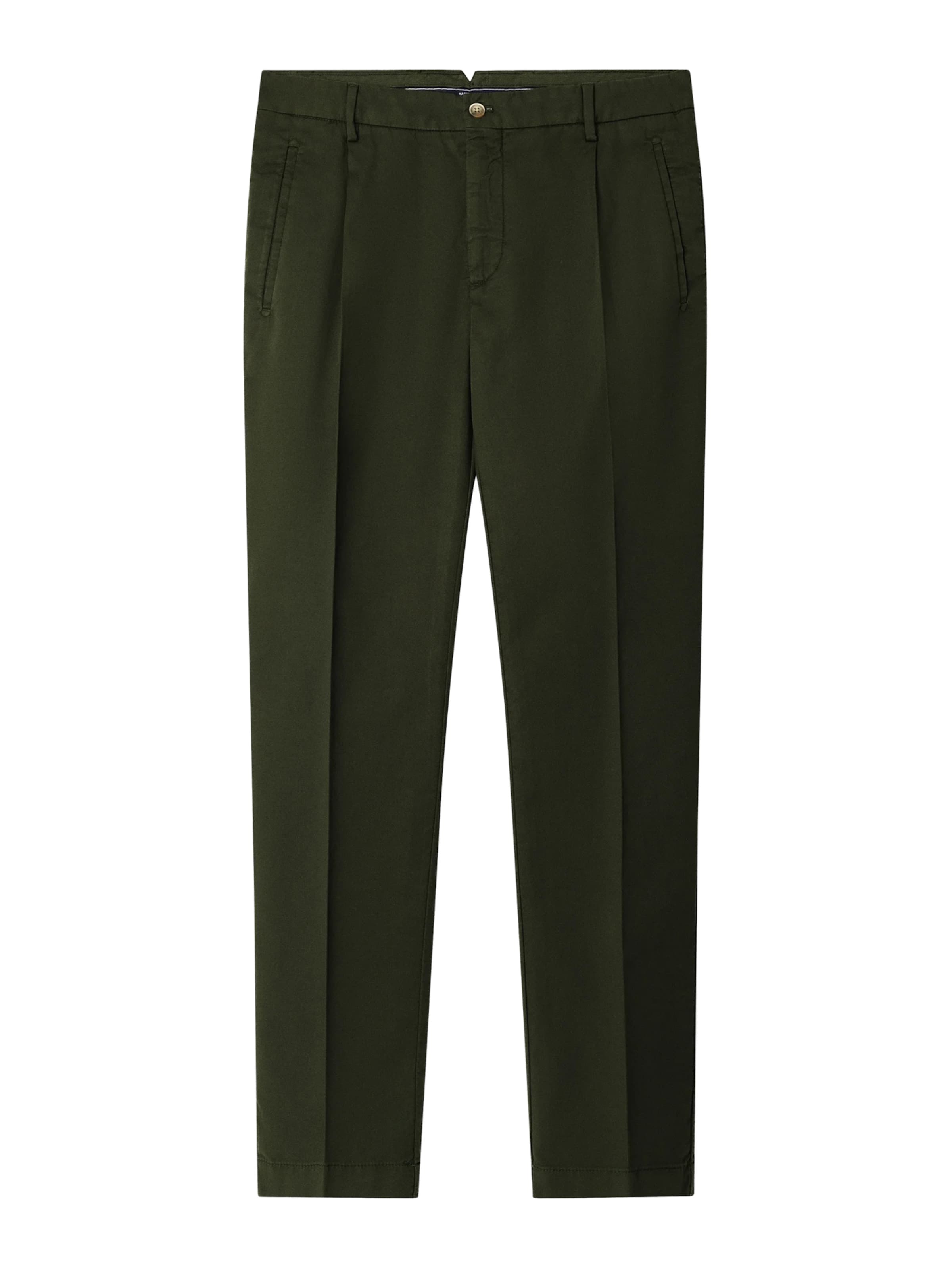Tapered Pantaloni con piega frontale 'Sloane' di Hackett London in verde: frontale