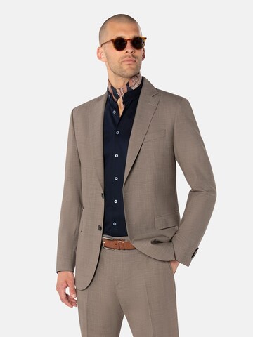 BENVENUTO Slim fit Suit 'Romeo Nero' in Brown
