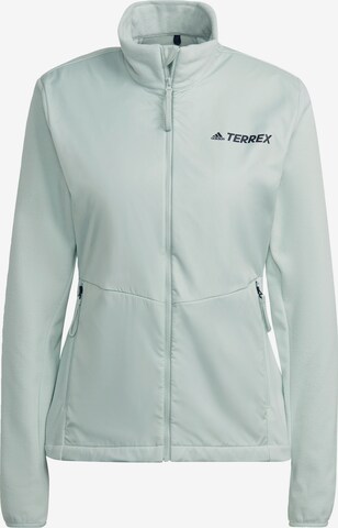 ADIDAS TERREX Athletic Fleece Jacket in Blue: front