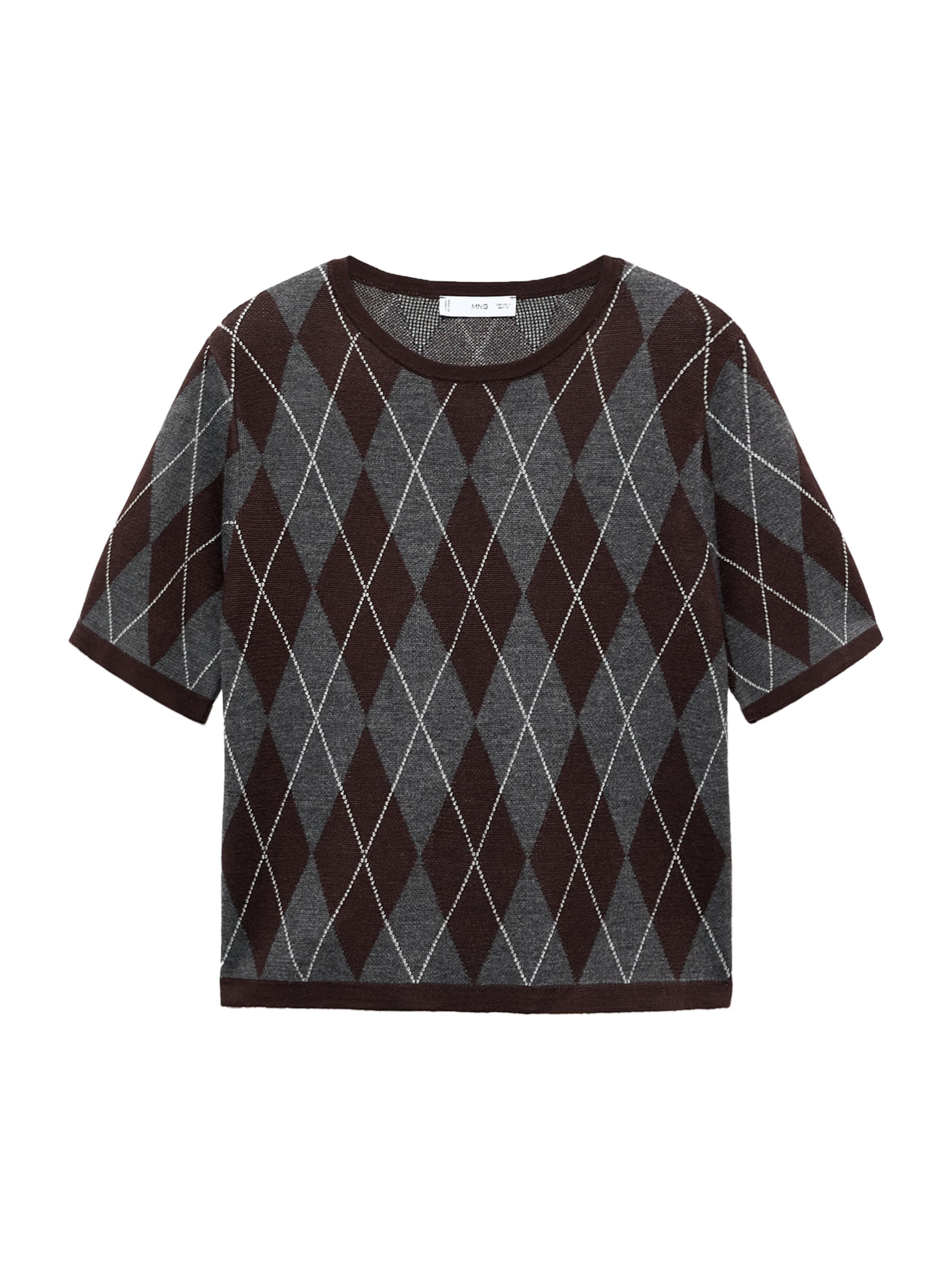 MANGO Sweater 'Rombus' in Grey: front