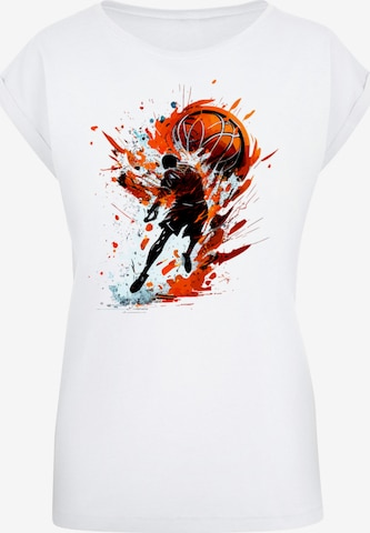 T-shirt 'Basketball' F4NT4STIC en blanc : devant