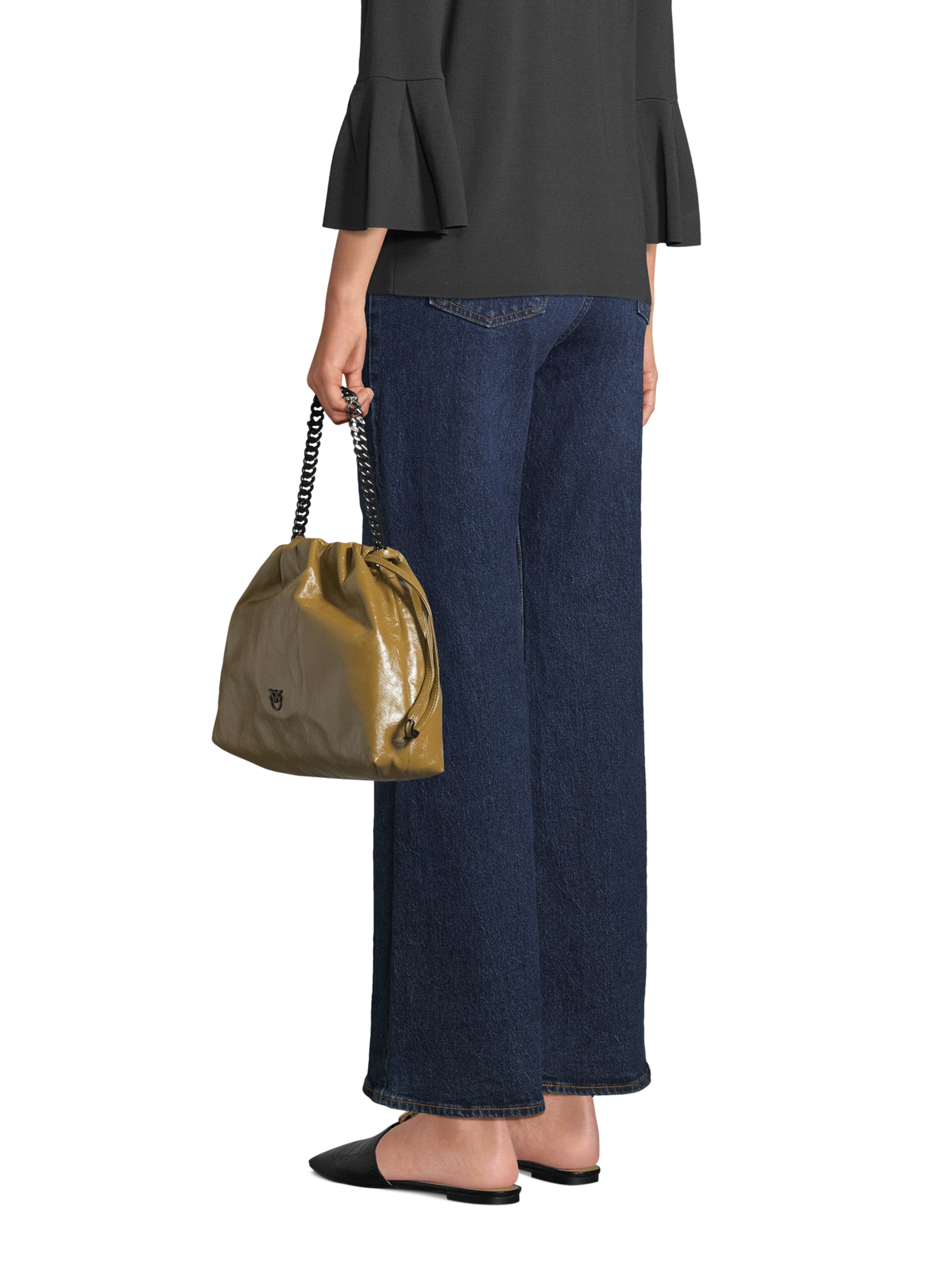 PINKO Buideltas in Groen: voorkant