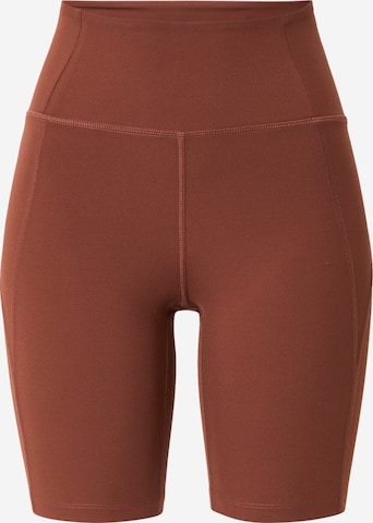 Skinny Pantalon de sport Girlfriend Collective en marron : devant