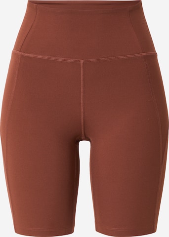 Girlfriend Collective Skinny Sporthose in Braun: predná strana