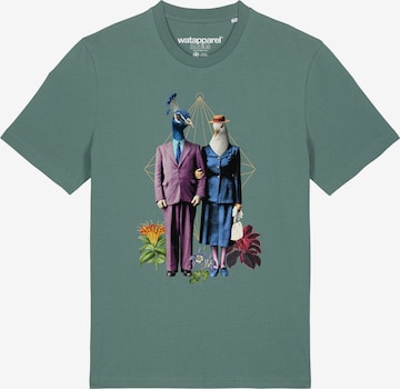 Maglietta ' Fancy Birds ' di Watapparel in verde: frontale