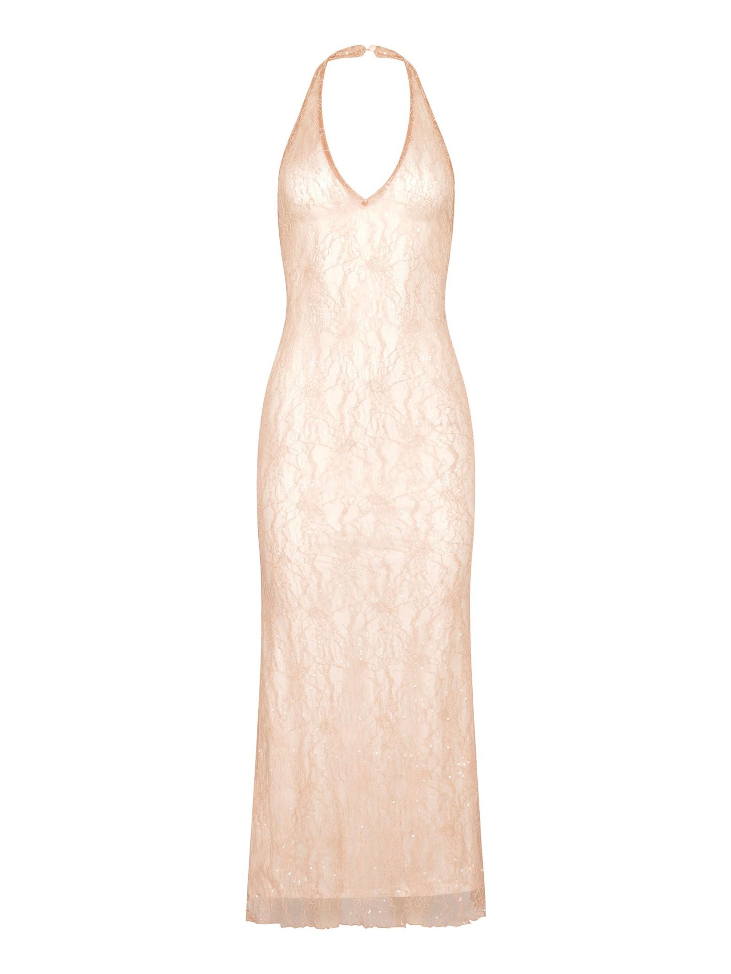 GOD SAVE QUEENS Evening dress 'Venus Pearl' in Beige: front