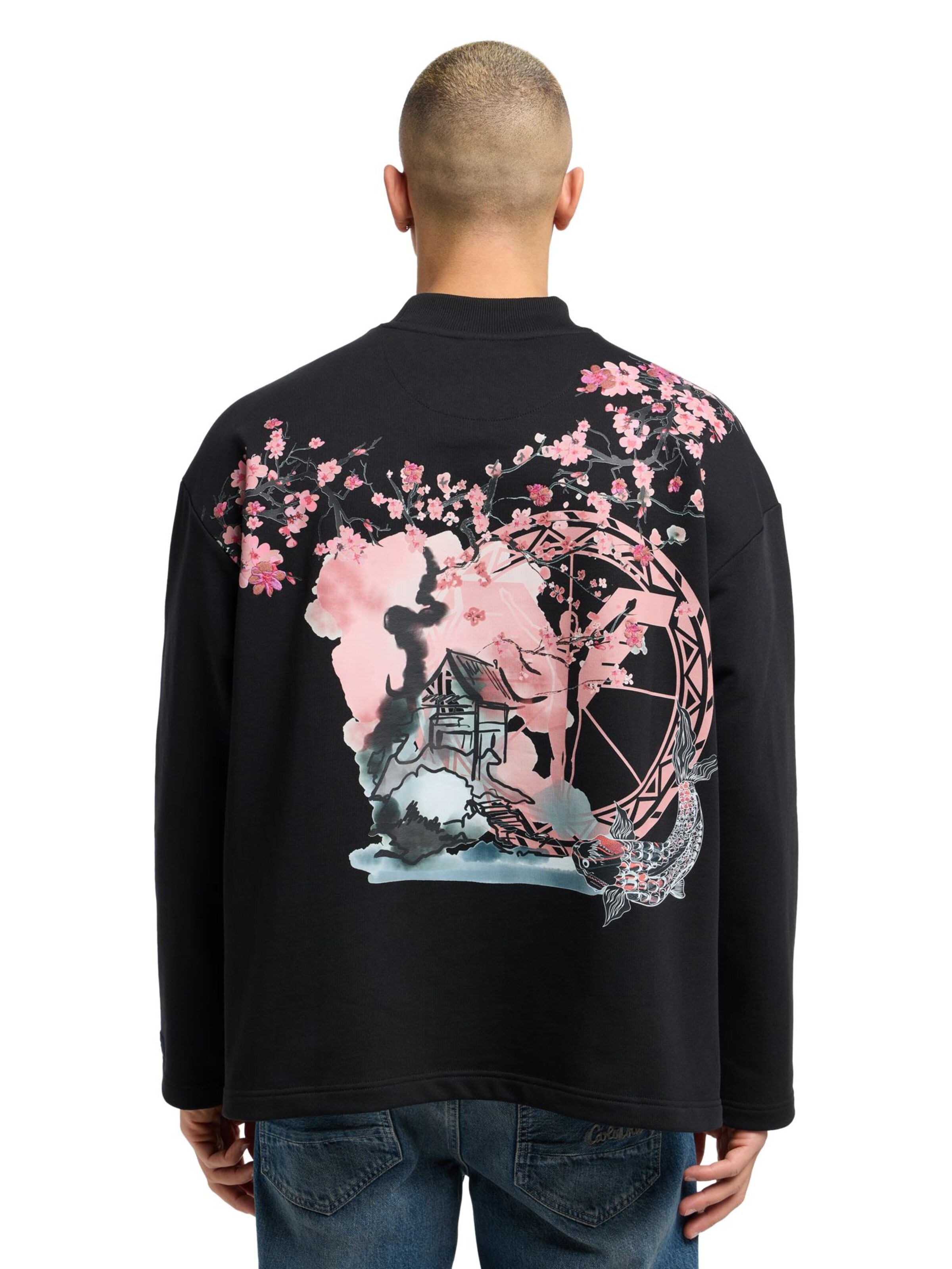 Carlo Colucci Sweatshirt 'Dragogna' in Zwart: voorkant