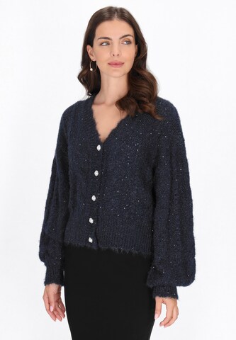 Cardigan Usha en bleu : devant