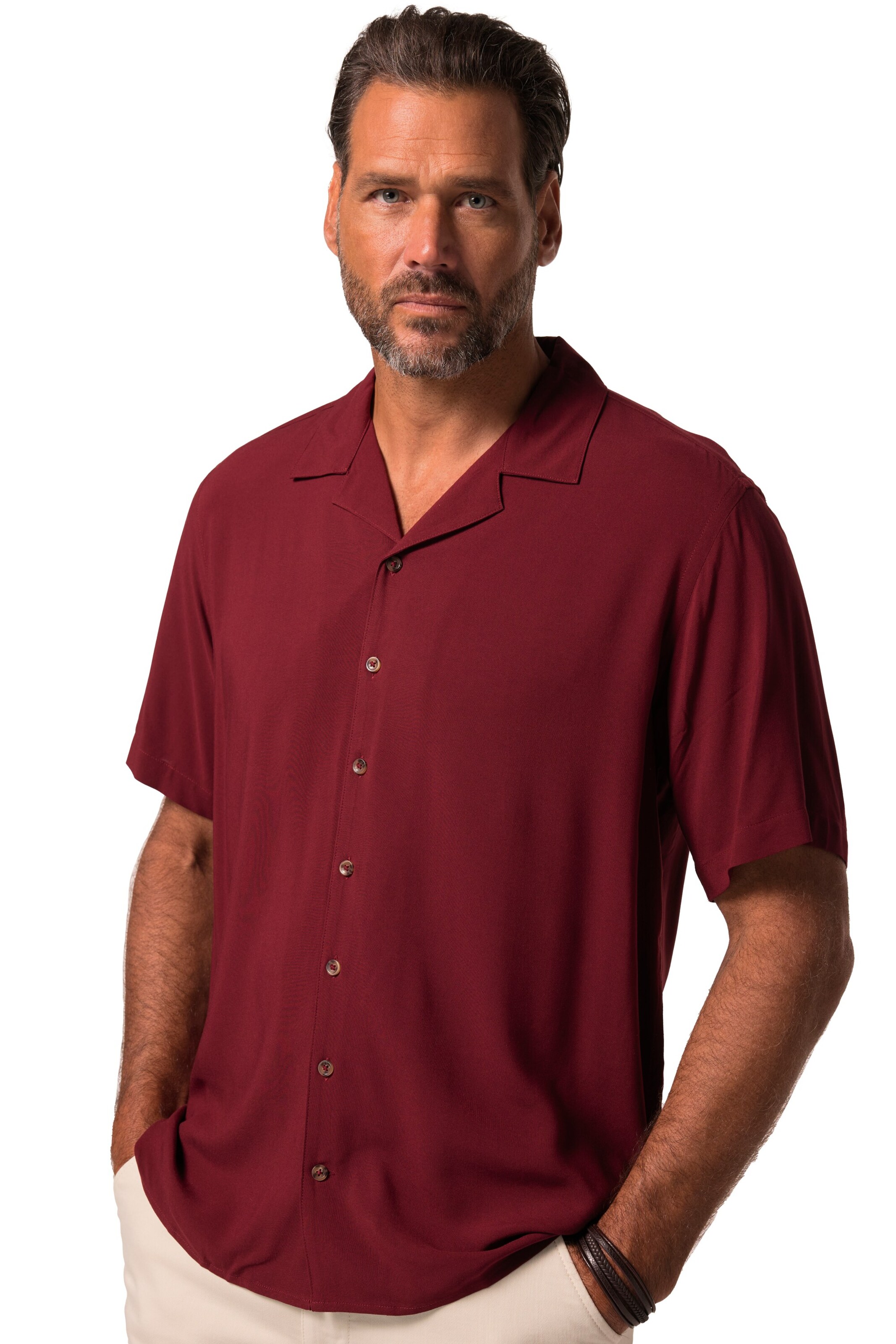 JP1880 Regular fit Button Up Shirt in Red: front