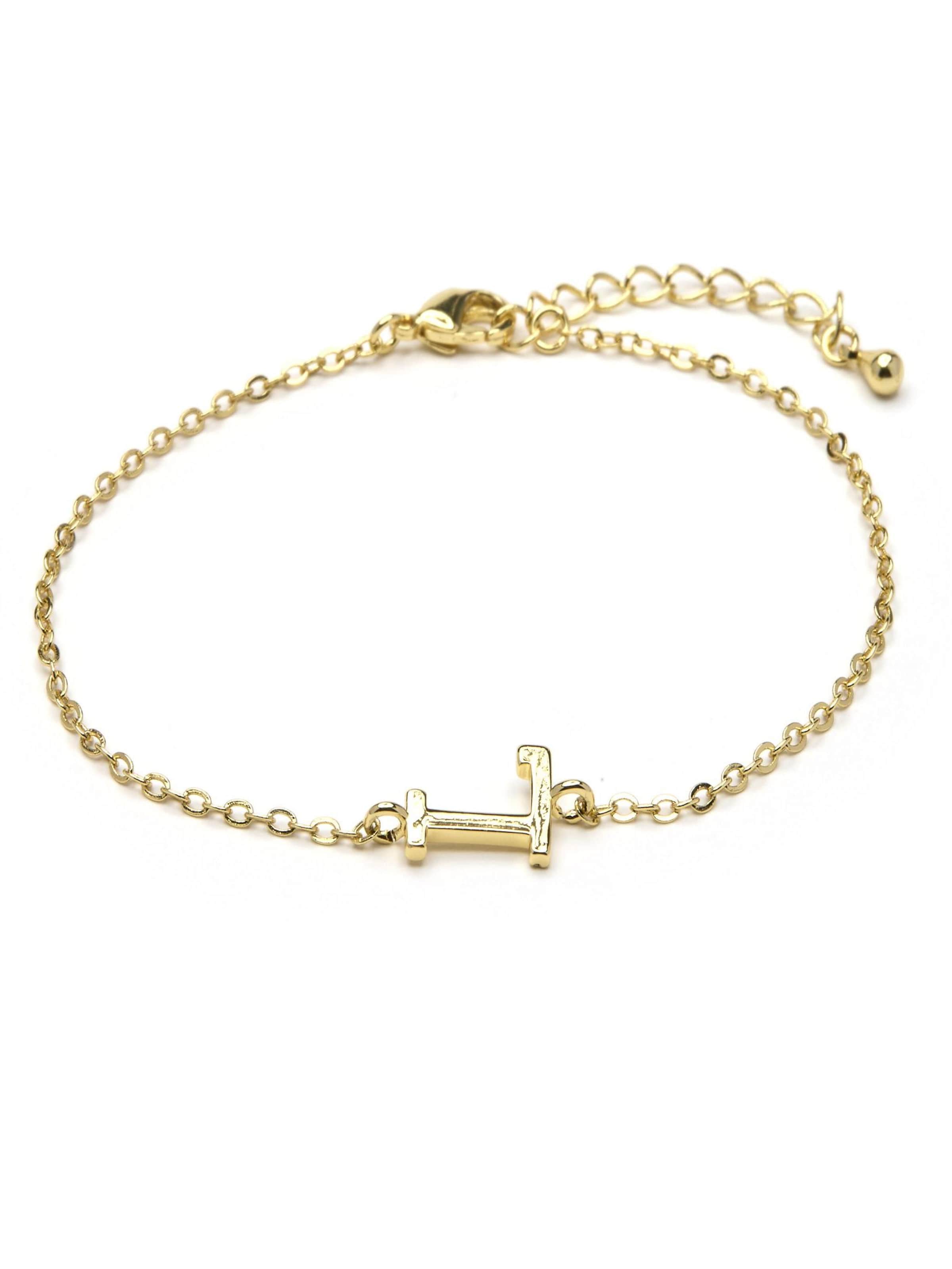Bracelet 'Alphabet L' Luxenter en or : devant