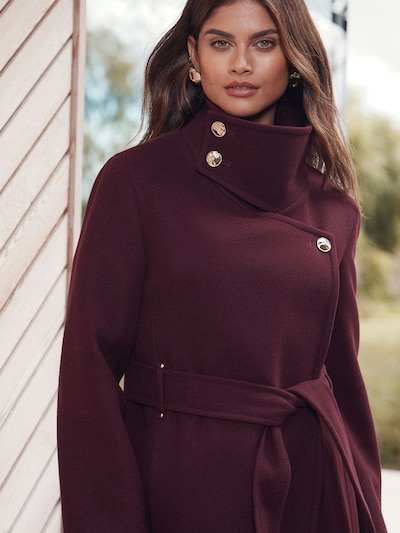 Lipsy Between-Seasons Coat in Berry, Item view