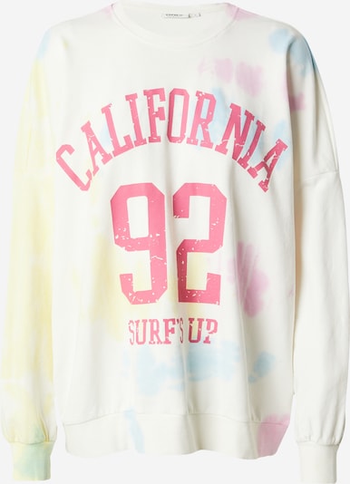 ONLY Sweatshirt 'ONLTELLA' in hellblau / hellgelb / pink / weiß, Produktansicht