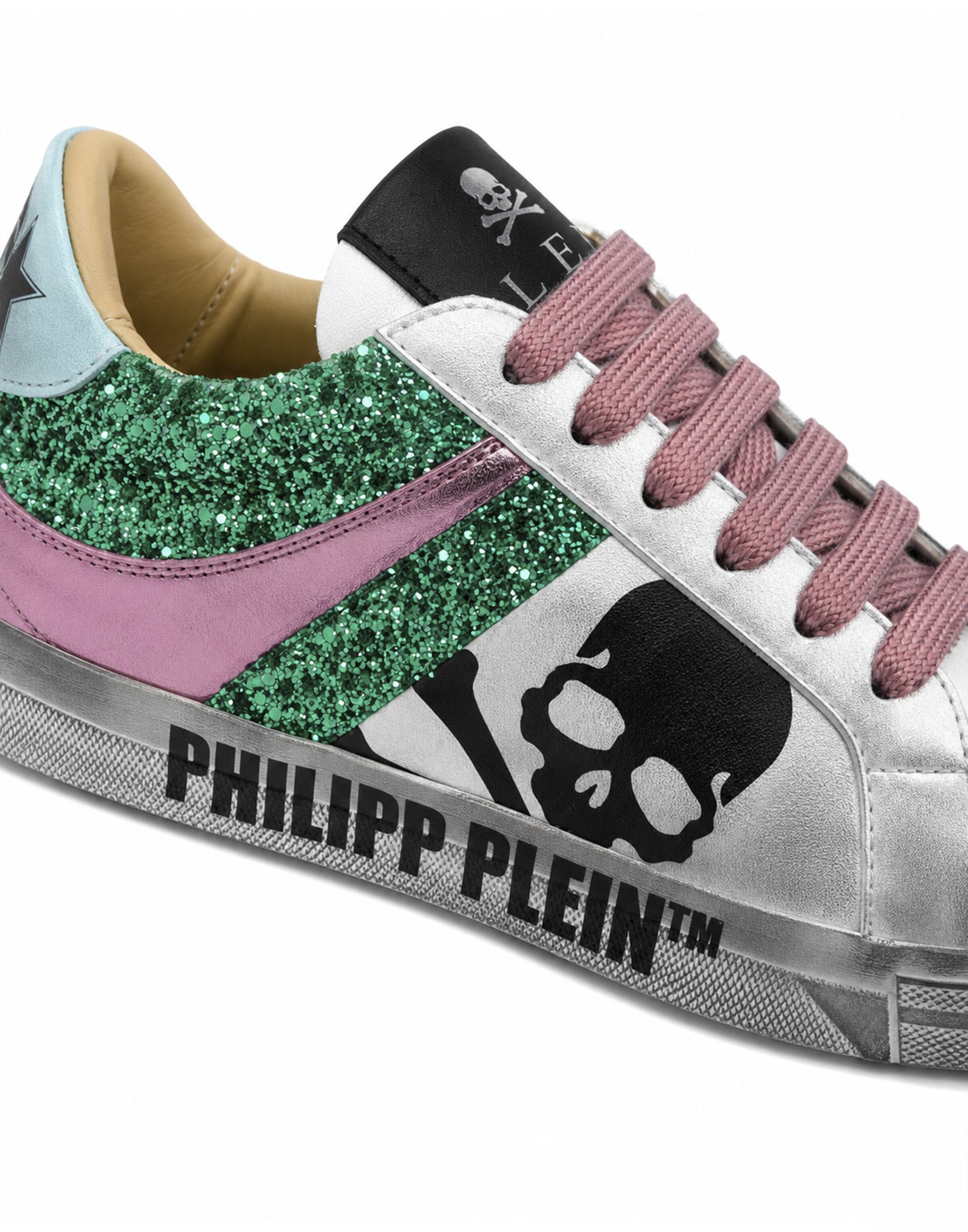 Philipp Plein - Zapatillas deportivas bajas 'Skull' en rosa