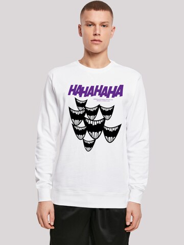 Sweat-shirt 'DC Comics Batman Joker Smile' F4NT4STIC en blanc : devant