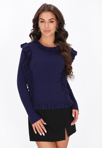 Pull-over faina en bleu : devant