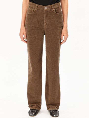 ARMEDANGELS Wide Leg Hose 'Enijaa' in Braun: Vorderseite