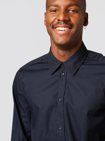 ABOUT YOU x Alvaro Soler Regular fit Button Up Shirt 'Adrian' in Blue