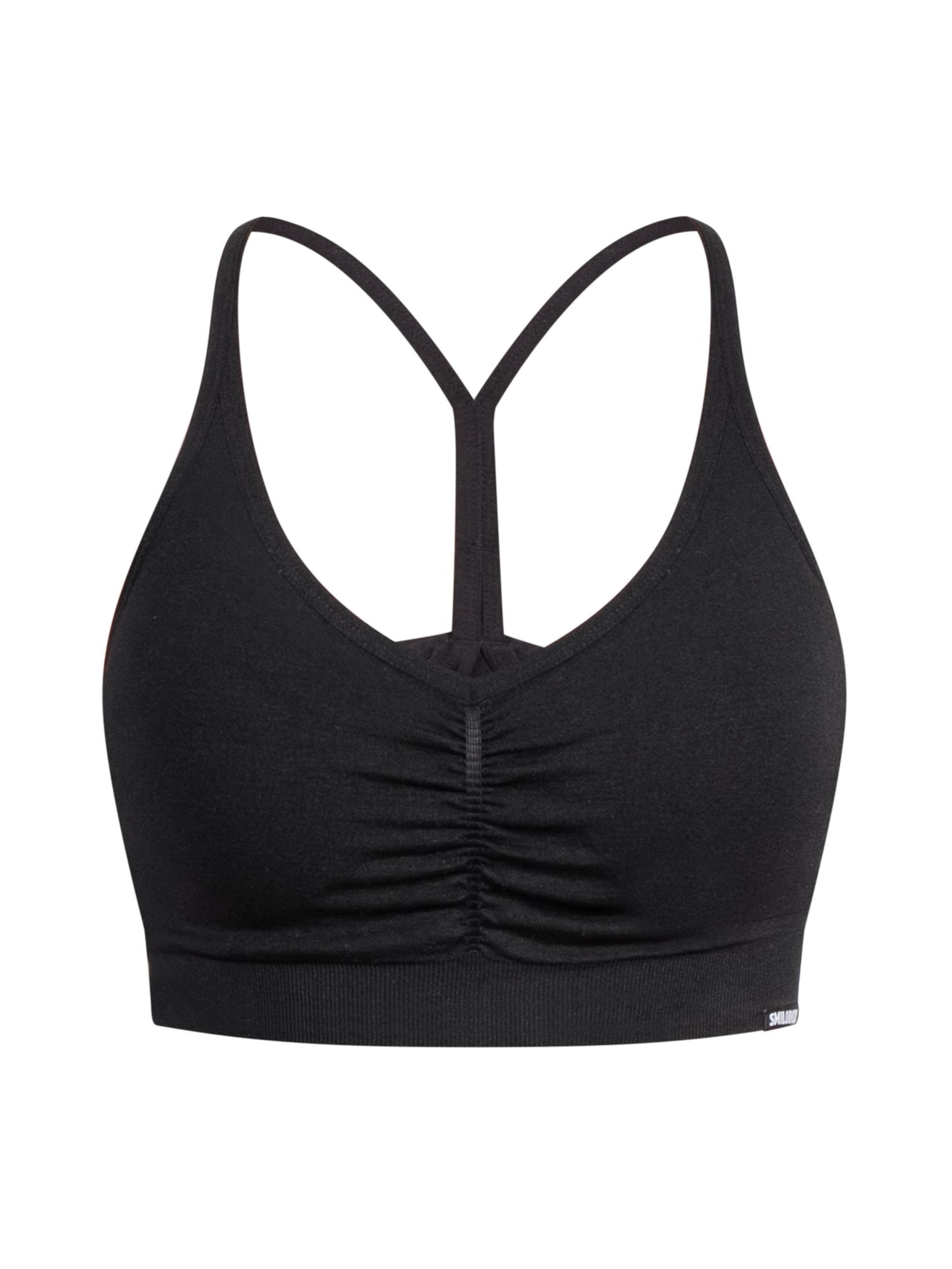 Smilodox Bralette Sports bra ' Solid Scrunch ' in Black: front