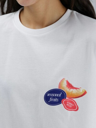Hiccup T-shirt en XS en bleu / orange / blanc naturel, Vue avec produit