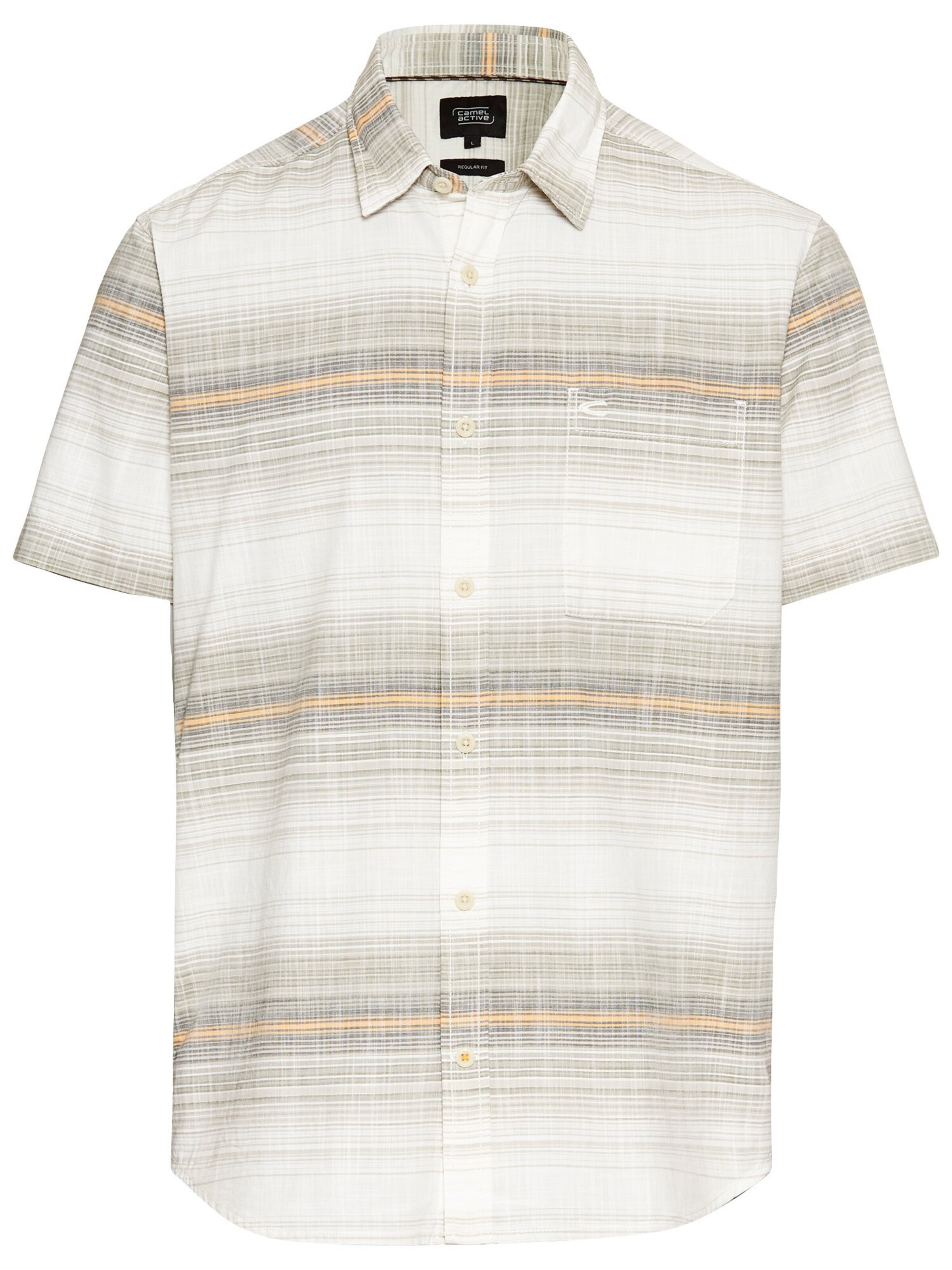 CAMEL ACTIVE Kurzarmhemd aus Baumwolle mit Karomuster in Beige: Vorderseite