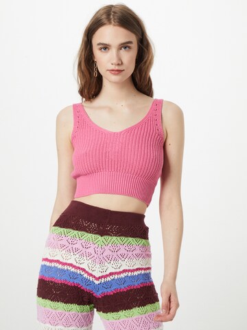 Noisy may Knitted Top 'SARA' in Pink: front