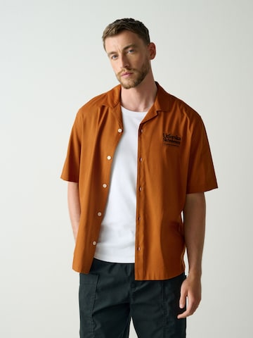 Next Regular fit Button Up Shirt in Brown