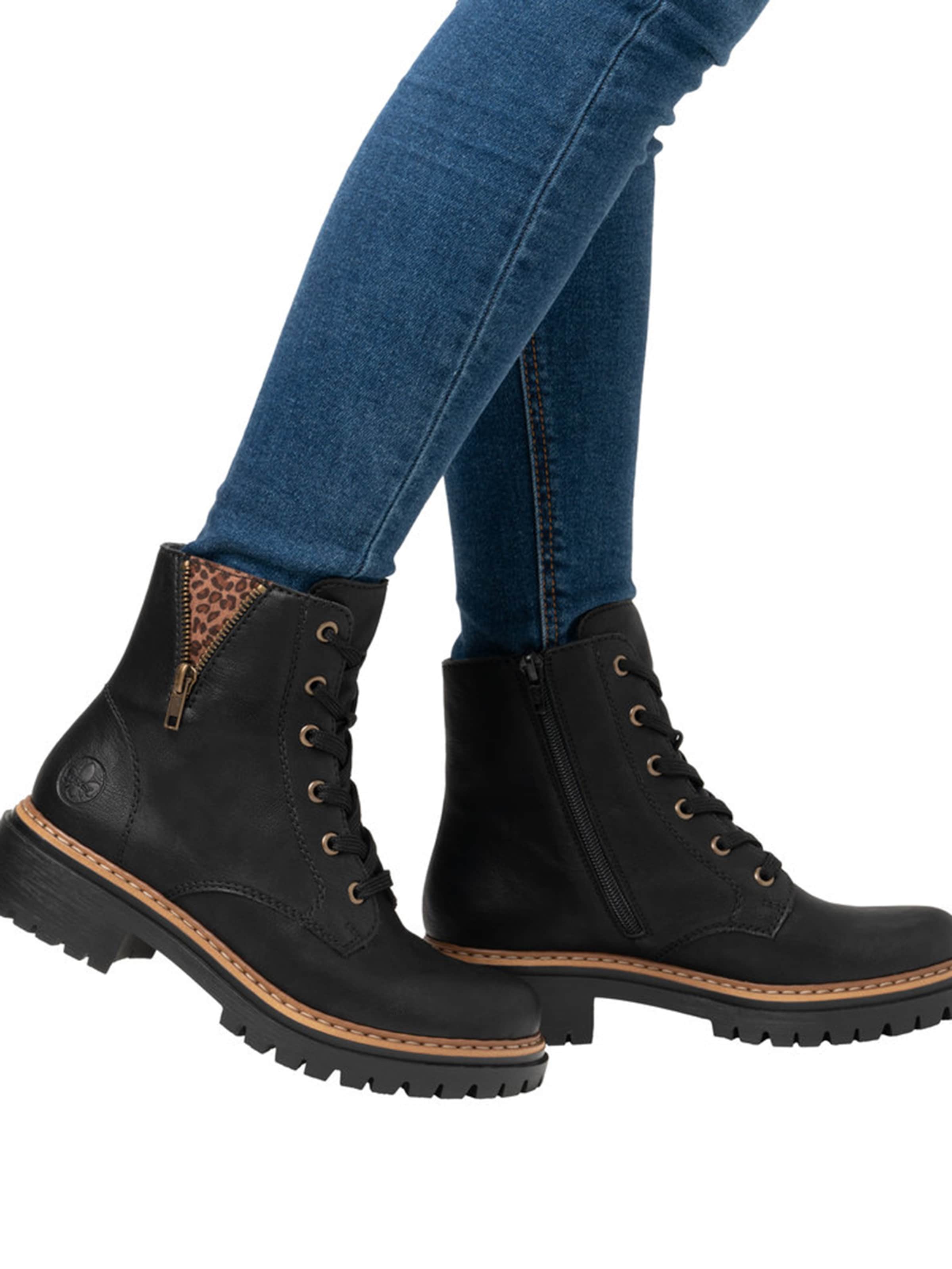 Bottines à lacets Rieker en noir