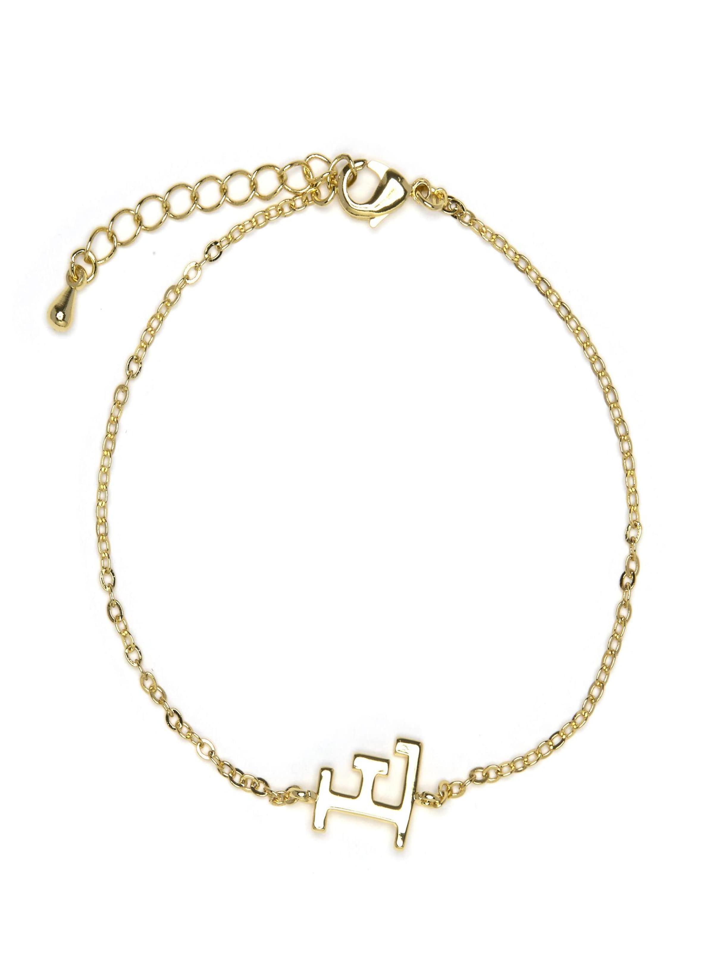Luxenter Armband 'Alphabet F'‌ in Gold: Vorderseite