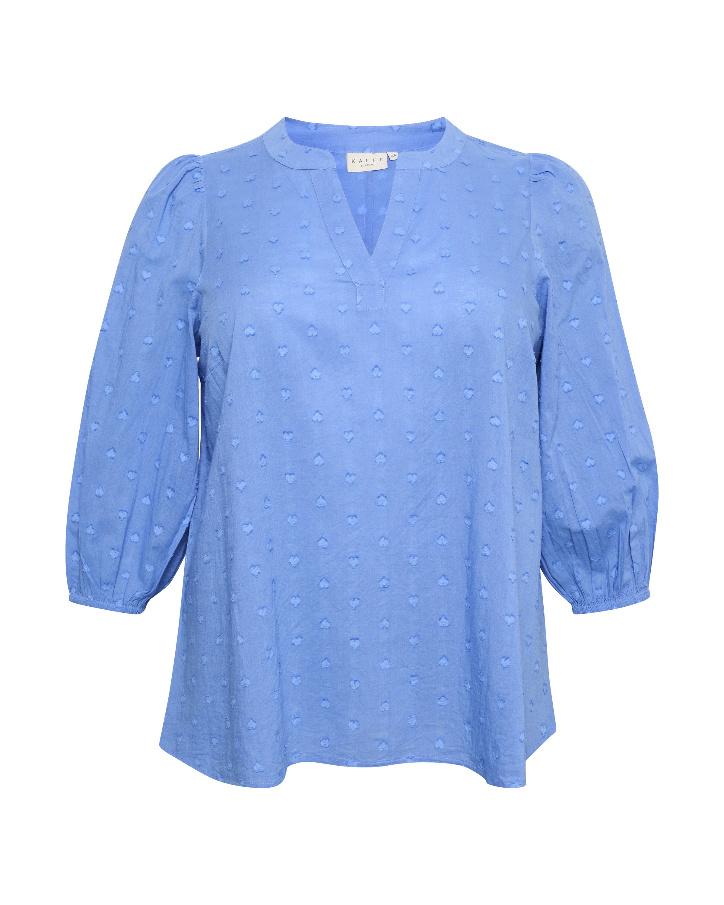 KAFFE CURVE Blus 'Jolana' i blå: framsida