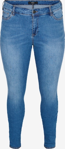 Zizzi Skinny Jeans 'Amy' in Blauw: voorkant