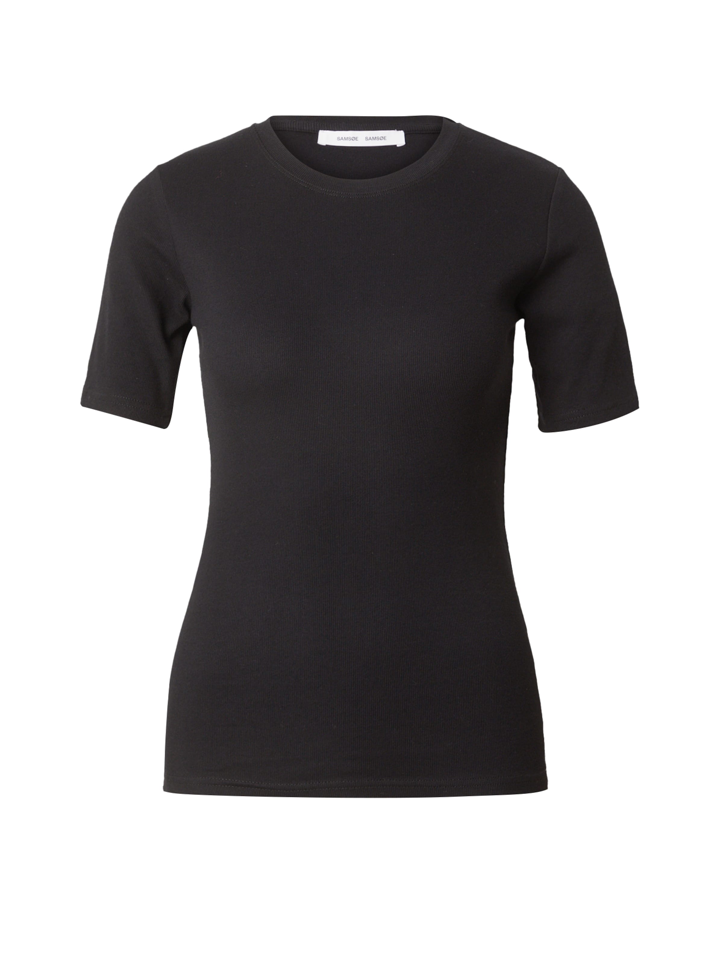 Samsøe Samsøe Μπλουζάκι 'Saalexo' σε μαύρο: μπροστά