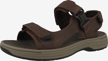 CLARKS - Sandália 'Saltway Edge' em castanho: frente