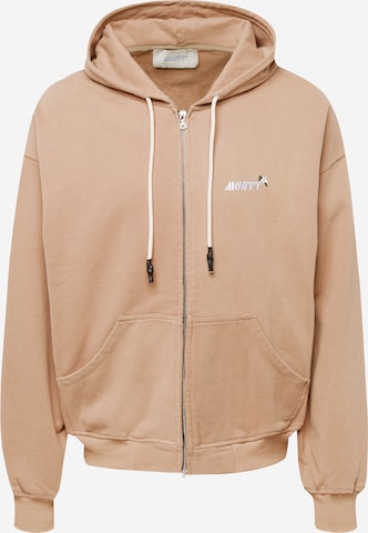 MOUTY - Sudadera con cremallera en beige: frente