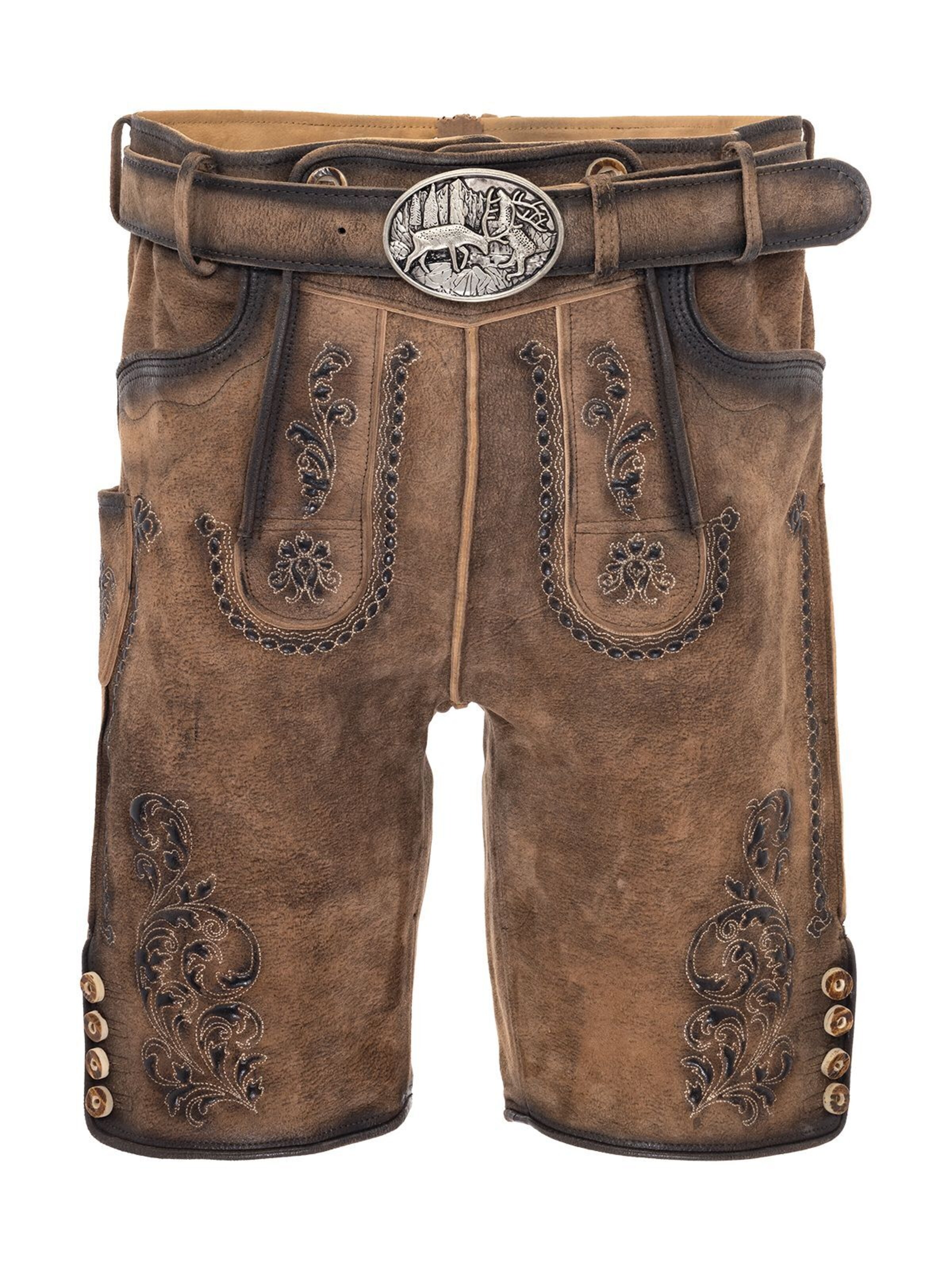 Gwandler1896 Regular Trachtenhose 'MARIUS'‌‌‌‌‌‌‌‌ in Braun: Vorderseite