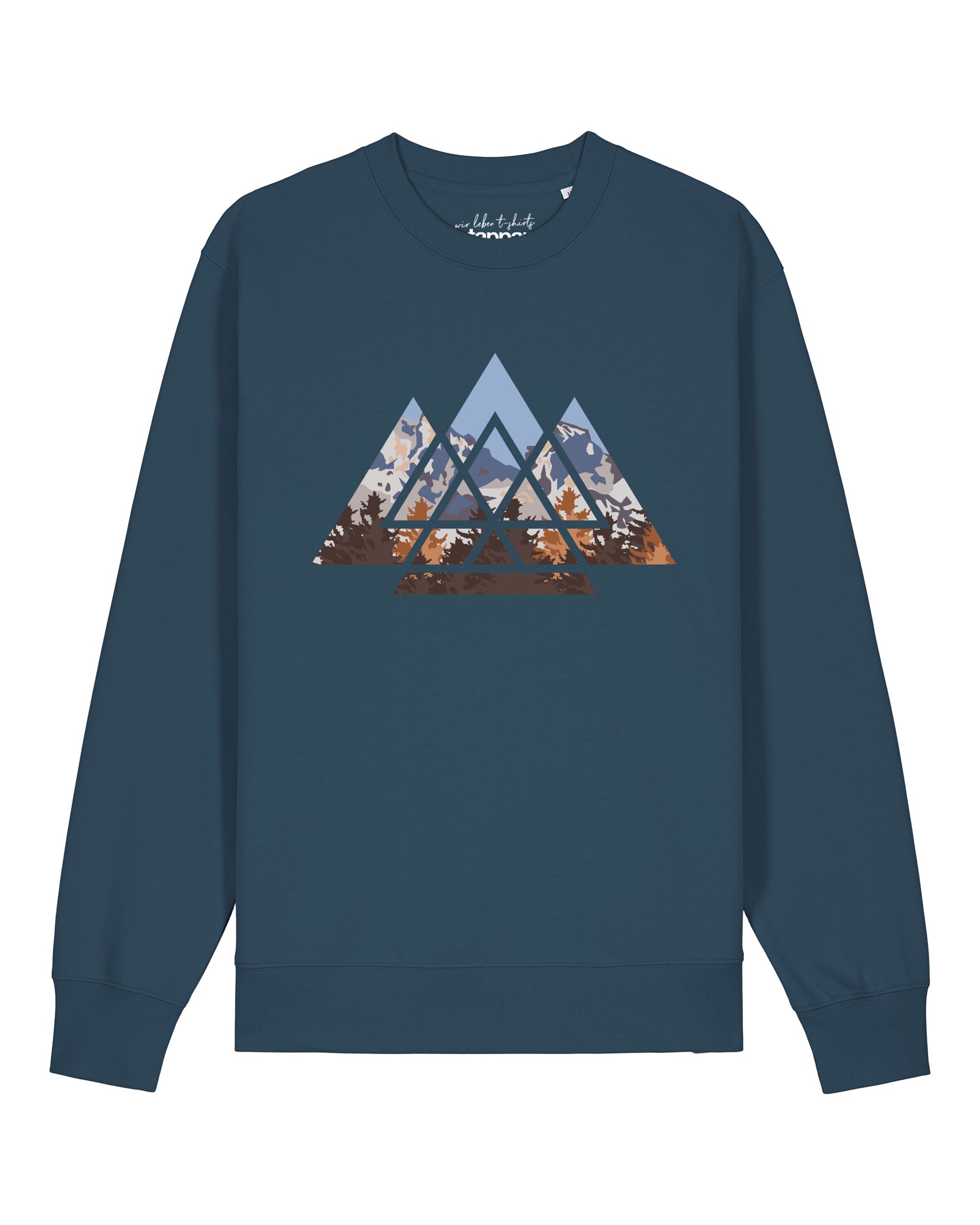 Sweat-shirt 'Geometric Landscape' Watapparel en bleu : devant