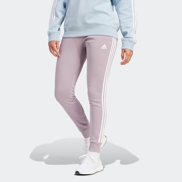 ADIDAS SPORTSWEAR Tapered Urheiluhousut '3S FL' värissä lila: edessä