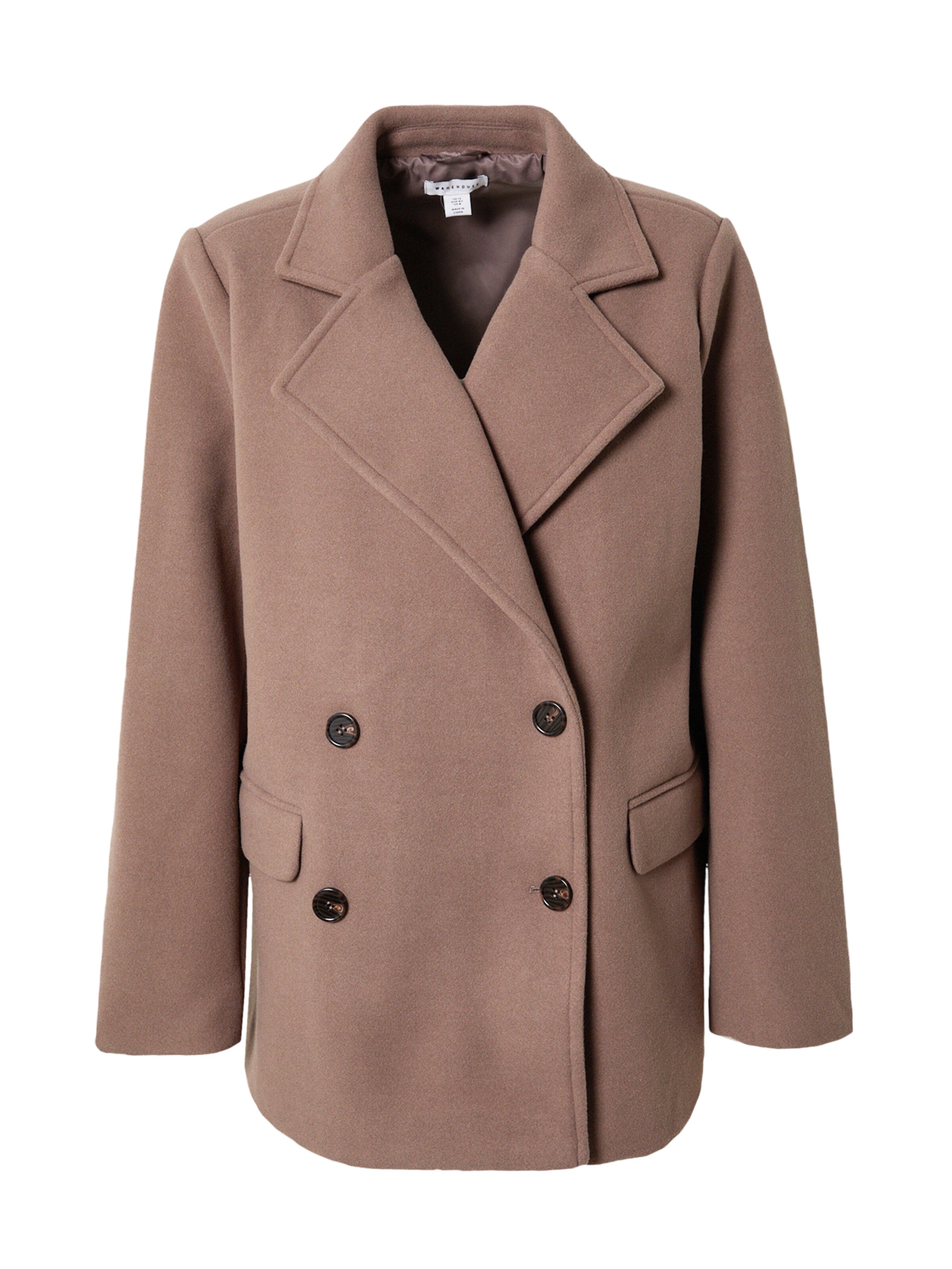 Warehouse Between-seasons coat in Brown: front